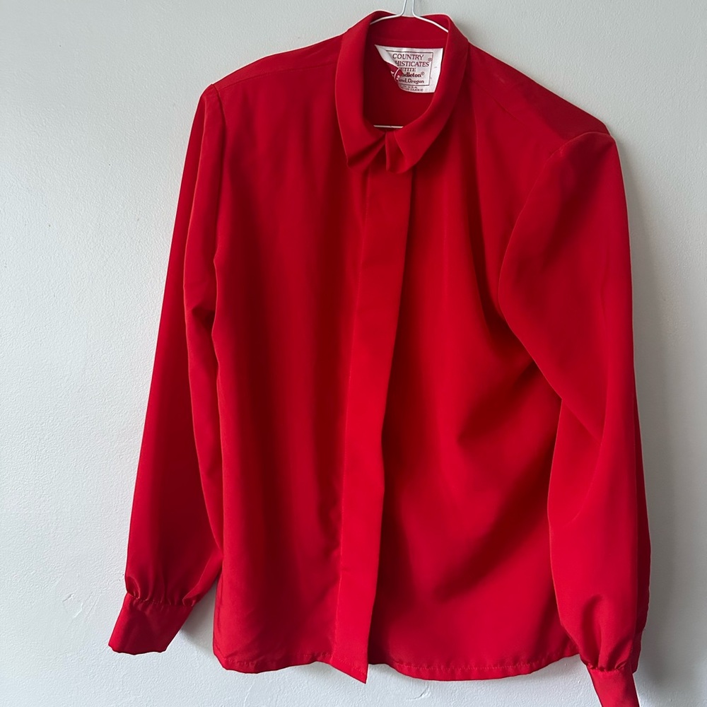Red Vintage Pendleton Women’s Long Sleeve Button Up Top/Blouse Size S/M